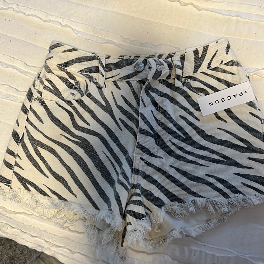 zebra pattern shorts